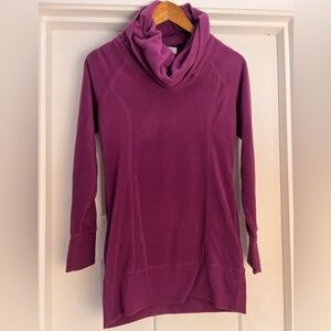 Women's Columbia Purple Pink Cowl Neck Long Fleece Tunic Shirt Top XS